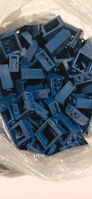 Lego window 1x2x2 dark blue 25 peças novas