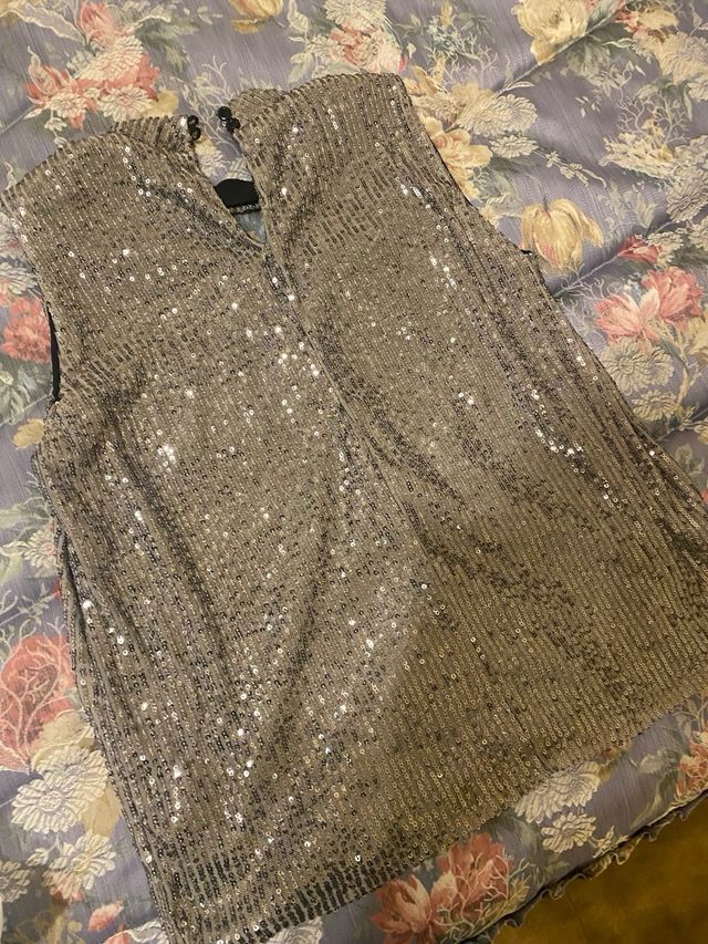 Blusa lentejuelas plata