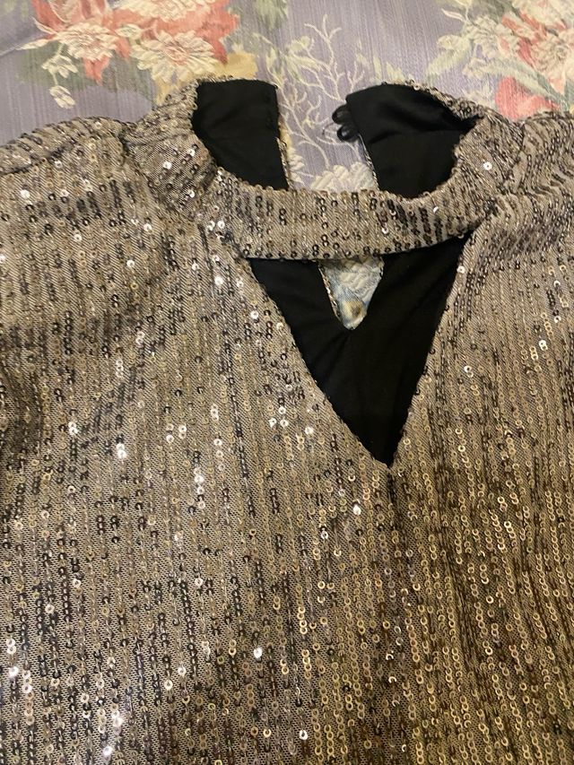 Blusa lentejuelas plata