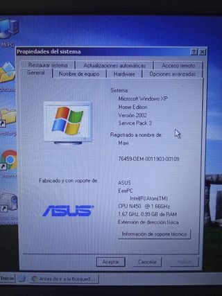 Ordenador Portátil Asus eee 1001px