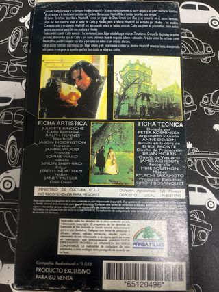 Película VHS Cumbres Borrascosas