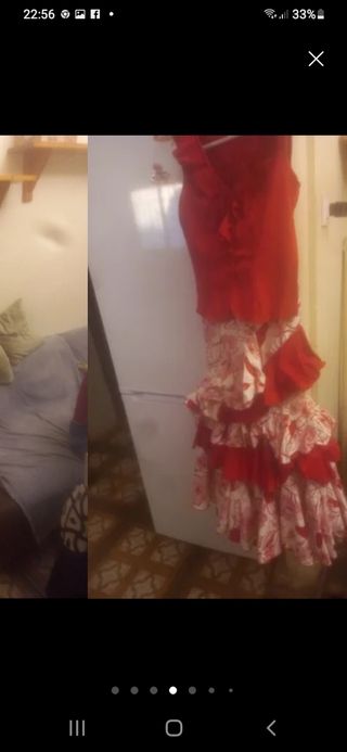 Traje gitana rojo y blanco