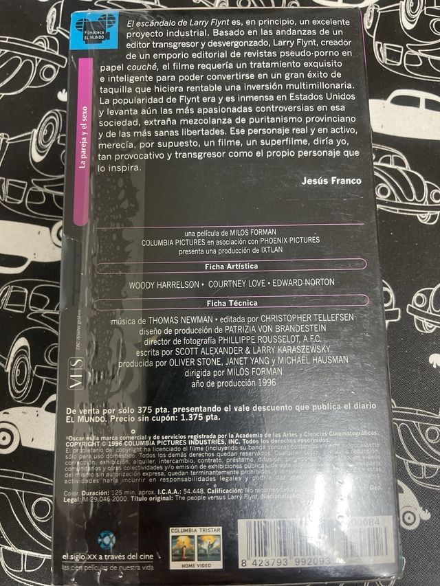 Película VHS El escándalo de Larry Flynt