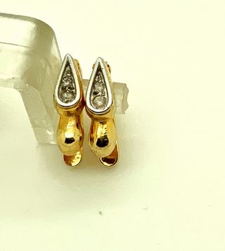 Juego de anillo y pendientes plata bañada en oro