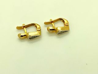 Juego de anillo y pendientes plata bañada en oro