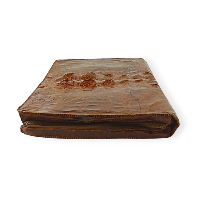 Porta documentos o portafolio de piel de cocodrilo