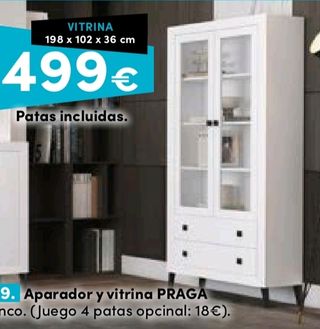 Vitrina PRAGA blanca 198x102x36cm