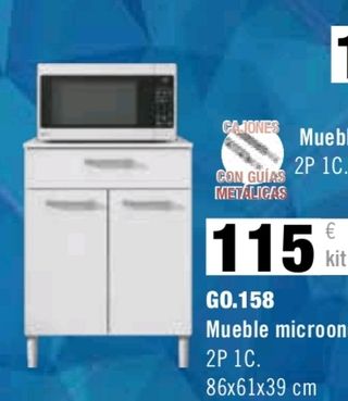 Mueble microondas con cajones 86x61x39cm