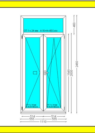 Puerta PVC Veka 2460*1110