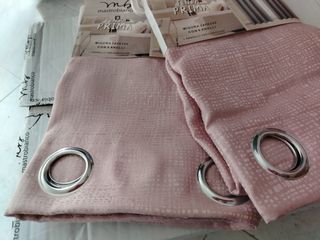 2 Tende Prima Coprente 130x270 Rosa Lavorato