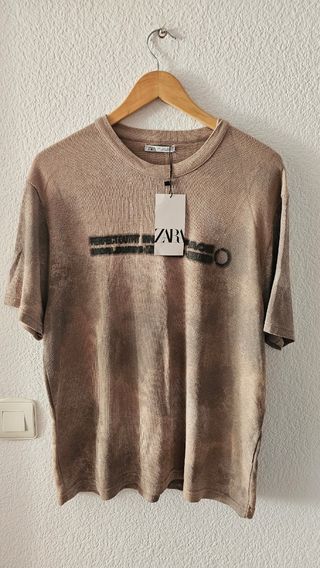 Camiseta beige Zara talla L