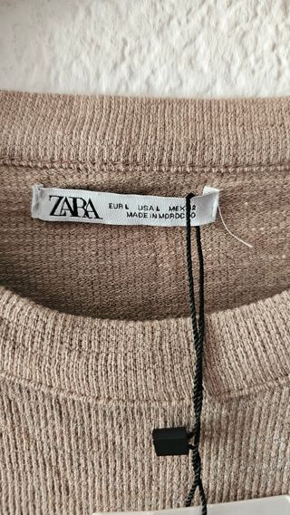 Camiseta beige Zara talla L