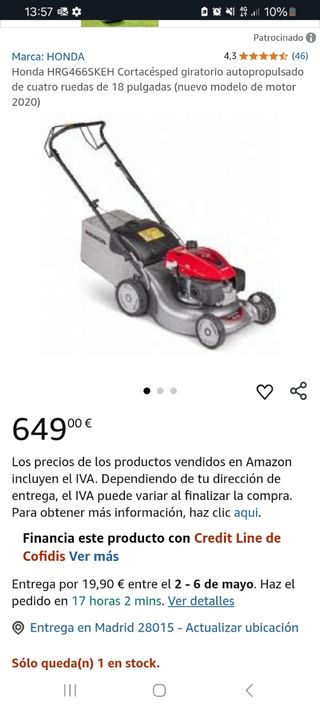 Cortacésped Honda HRG466SKEH