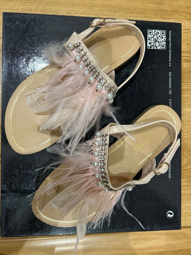 Sandalia mujer rosa palo