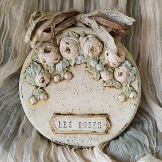 Plaquita Shabby Chic con Rosas