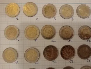 Monedas 2 euros originales y raras