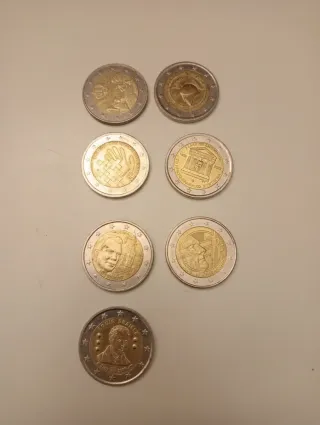 Monedas 2 euros originales y raras