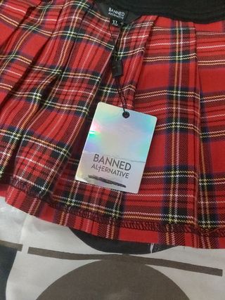 Falda escocesa roja Banned Alternative XL