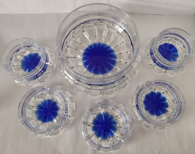 JUEGO PARA MACEDONIA O PONCHE CRISTAL DE MURANO