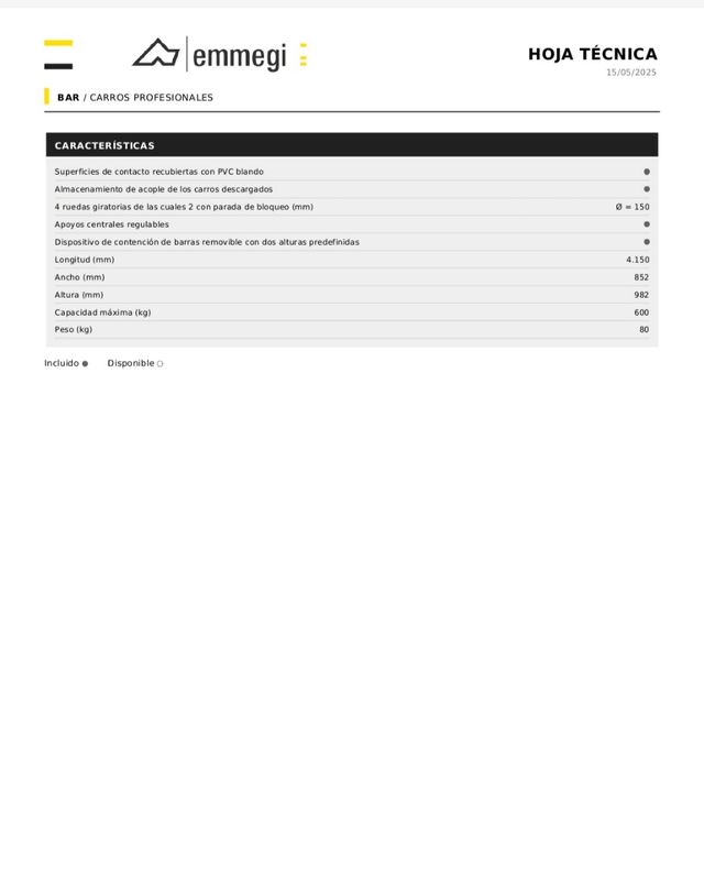 Carro para perfiles de aluminio