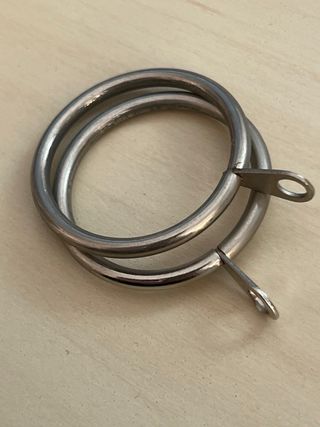 28 Anillas de cortina Metalicas Plateadas