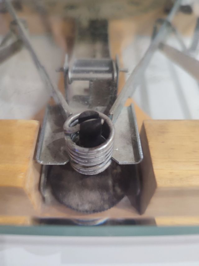 Báscula baño vintage - madera y cristal