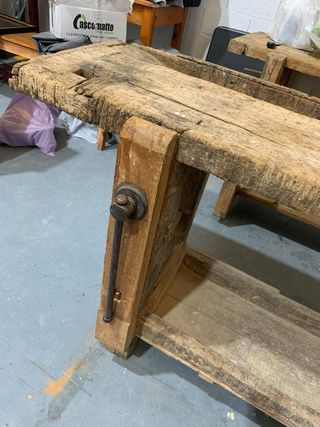 Mesa carpintero antigua de madera