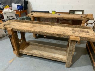 Mesa carpintero antigua de madera