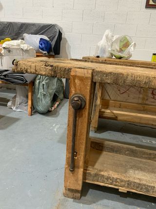 Mesa carpintero antigua de madera
