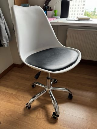 Silla escritorio giratoria blanco-negro