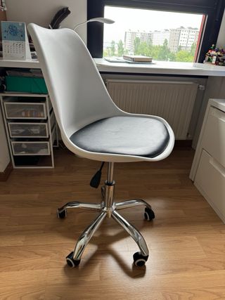 Silla escritorio giratoria blanco-negro