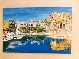 LIENZO PINTADO EN ACRÍLICO PUERTO DE ALICANTE