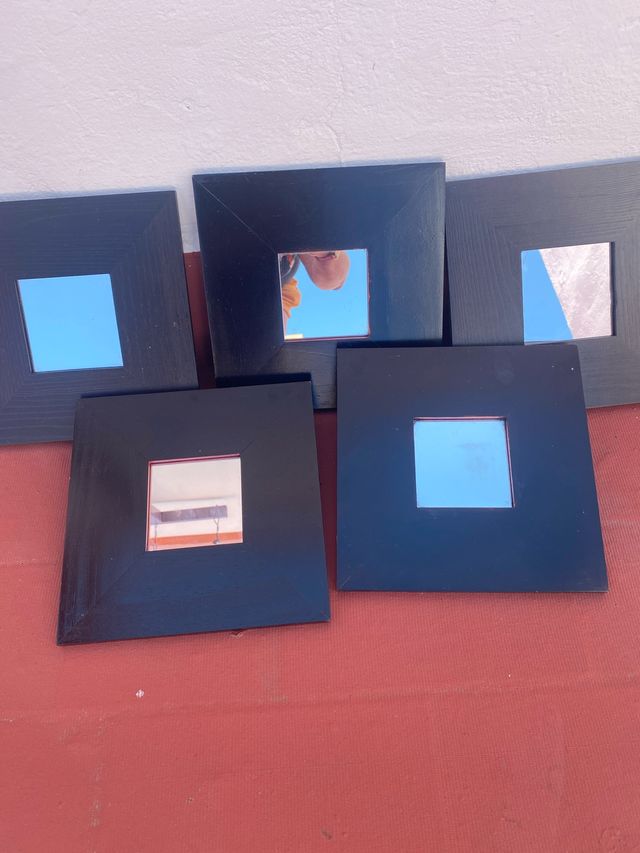 5 Mini espejos negros - Decoración