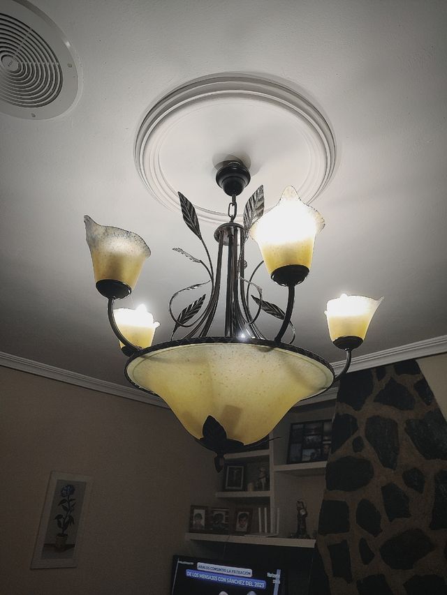 Lámpara techo 5 luces negra