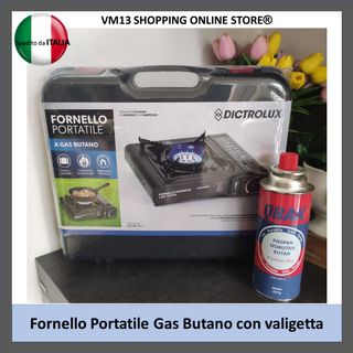 2 x Fornello portatile gas butano con valigetta