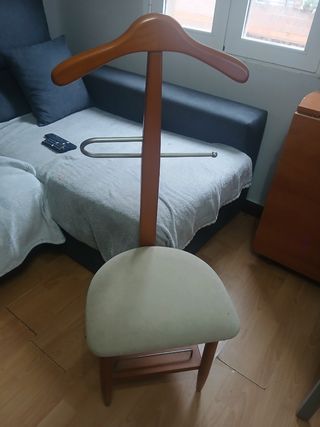 Perchero silla madera - marrón beige