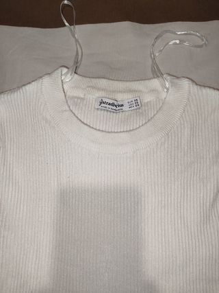 Blusa blanca Stradivarius - Talla XS