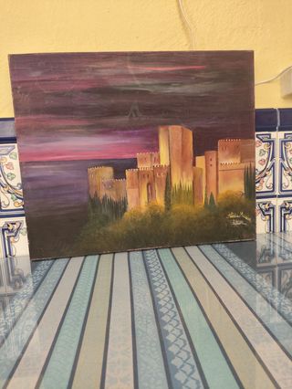 Óleo Alhambra: Noche