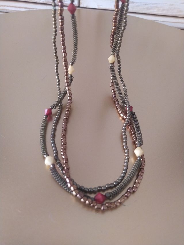 Collar largo triple