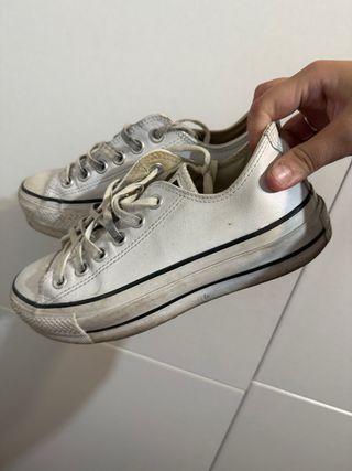 Converse plataforma blancas