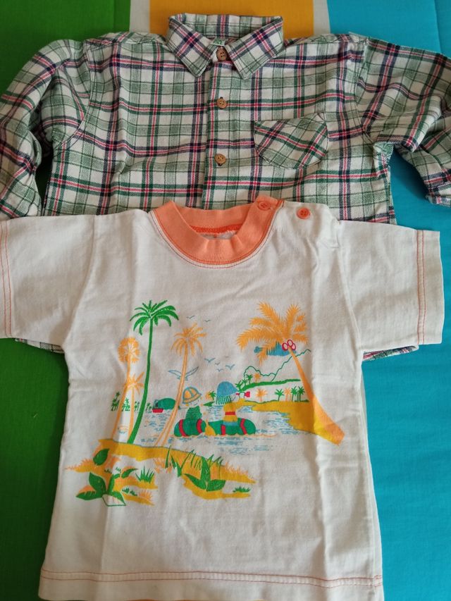 Camisa e t-shirt infantil em algodão