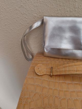Bolso fiesta plata & beige