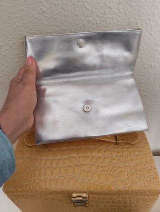 Bolso fiesta plata & beige