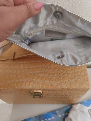 Bolso fiesta plata & beige