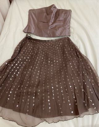 Vestido mauve 2 piezas