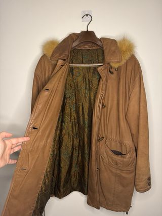 Cappotto vintage pelle marrone