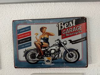 Placa metálica vintage garaje