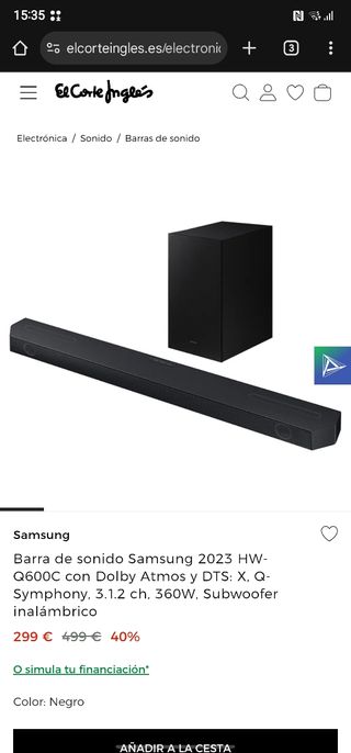Barra de sonido Samsung 2023 HW-Q600C