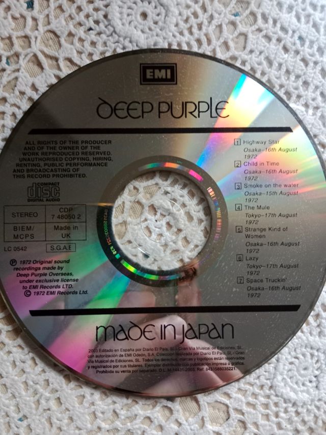 CD Deep Purple prodotto in Giappone.