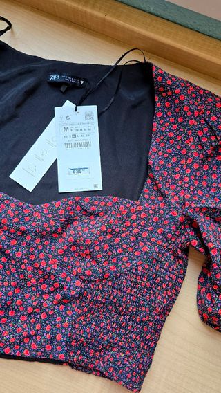 Top Zara flores multicolor